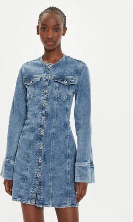 Pepe Jeans Jeanskleid PL953549 Blau Regular Fit
