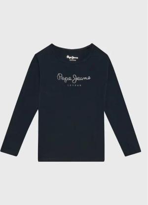 Pepe Jeans Bluse Hana Glitter PG501364 Dunkelblau Regular Fit