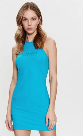 Pinko Sommerkleid Blonde 101036 A0S4 Blau Slim Fit
