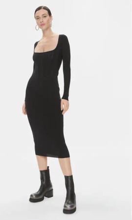 Pinko Strickkleid Cavallo 101856 A16N Schwarz Slim Fit