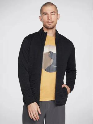Skechers Übergangsjacke The Hoodless Hoodie Ottoman Jacket JA25 Schwarz Regular Fit
