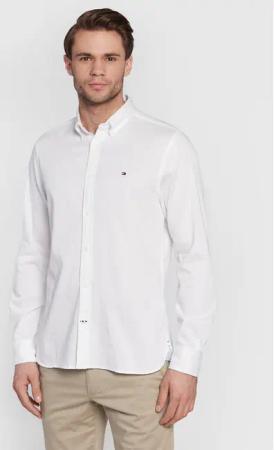 Tommy Hilfiger Hemd Dobby MW0MW25038 Weiß Slim Fit