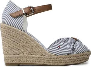 Tommy Hilfiger Espadrilles Basic Seersucker High Wedge FW0FW07160 Blau