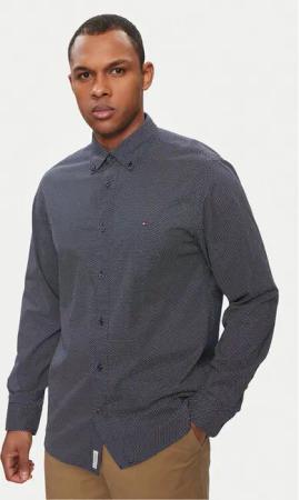 Tommy Hilfiger Hemd Mini Geo MW0MW25036 Dunkelblau Regular Fit
