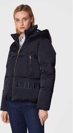 Tommy Hilfiger Daunenjacke Sateen WW0WW36062 Dunkelblau Regular Fit