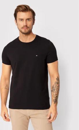 Tommy Hilfiger T-Shirt Core Stretch MW0MW27539 Schwarz Slim Fit