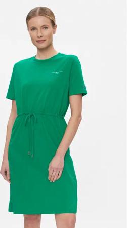 Tommy Hilfiger Kleid für den Alltag 1985 Reg Mini Corp Tee Drss Ss WW0WW40734 Grün Regular Fit