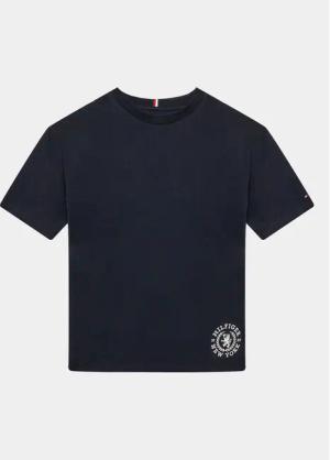 Tommy Hilfiger T-Shirt Crest Logo KB0KB08675 D Dunkelblau Regular Fit