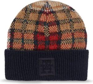Tommy Hilfiger Mütze Tommy Check Beanie AW0AW15315 Dunkelblau