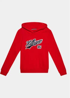 Tommy Hilfiger Sweatshirt Hilfiger Script Hoodie KB0KB08718 Rot Regular Fit