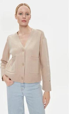Tommy Hilfiger Strickjacke WW0WW39922 Beige Relaxed Fit