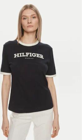 Tommy Hilfiger T-Shirt Monotype WW0WW41208 Dunkelblau Regular Fit