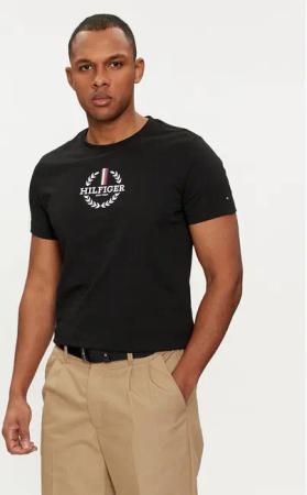 Tommy Hilfiger T-Shirt Global Stripe MW0MW34388 Schwarz Regular Fit