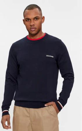 Tommy Hilfiger Pullover Global Stripe Crew Nk MW0MW33502 Dunkelblau Regular Fit