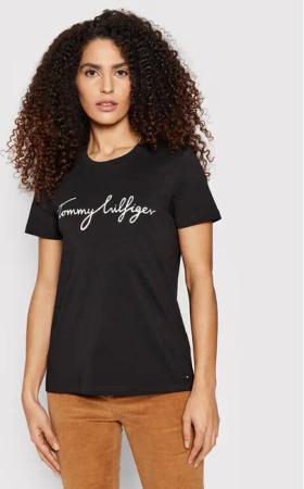 Tommy Hilfiger T-Shirt Heritage Crew Neck Graphic Tee WW0WW24967 Schwarz Regular Fit