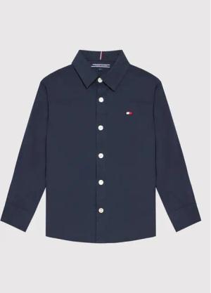 Tommy Hilfiger Hemd Solid Poplin KB0KB06965 M Dunkelblau Slim Fit