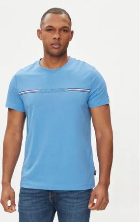Tommy Hilfiger T-Shirt Stripe Chest MW0MW34428 Blau Regular Fit