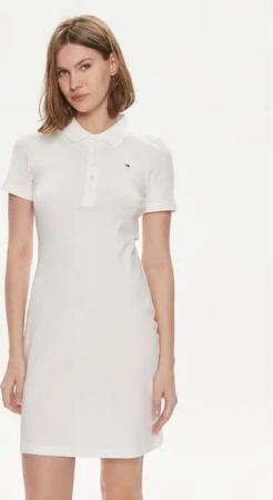 Tommy Hilfiger Kleid für den Alltag 1985 WW0WW37853 Écru Slim Fit