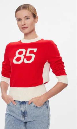 Tommy Hilfiger Pullover Varsity 85 Graphic C-Nk Swt WW0WW40718 Rot Slim Fit