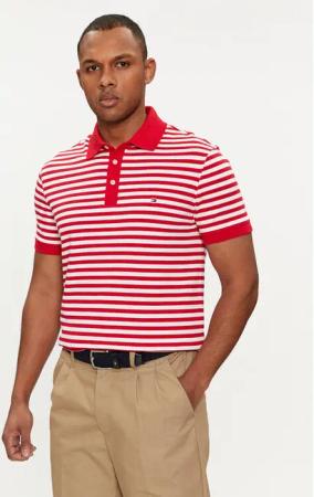 Tommy Hilfiger Poloshirt 1985 MW0MW17771 Rot Slim Fit