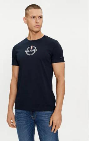 Tommy Hilfiger T-Shirt Global Stripe MW0MW34388 Dunkelblau Regular Fit