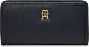 Tommy Hilfiger Große Damen Geldbörse Th Monotype Large Slim Wallet AW0AW16210 Dunkelblau