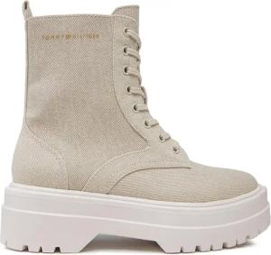 Tommy Hilfiger Schnürstiefeletten Feminine Essential Canvas FW0FW07357 Beige