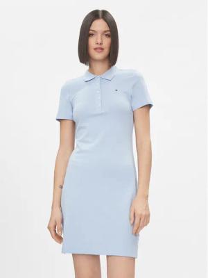 Tommy Hilfiger Kleid für den Alltag 1985 WW0WW37853 Himmelblau Slim Fit