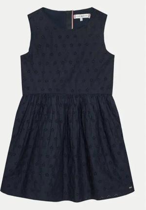 Tommy Hilfiger Sommerkleid Anglaise KG0KG07931 D Dunkelblau Regular Fit
