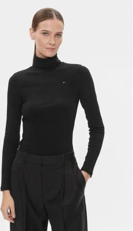 Tommy Hilfiger Rollkragenpullover 5x2 WW0WW39826 Schwarz Slim Fit