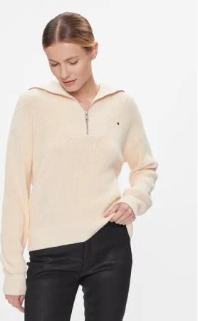 Tommy Hilfiger Pullover Co Cardi Stitch 1/2 Zip Swt WW0WW42420 Gelb Regular Fit