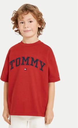 Tommy Hilfiger T-Shirt Varsity KB0KB08666 Rot Regular Fit