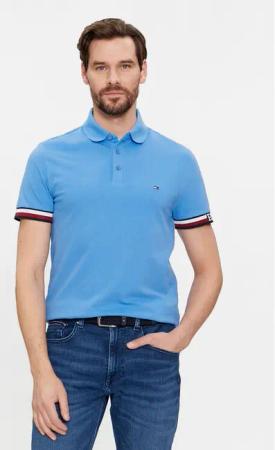 Tommy Hilfiger Poloshirt Monotype Flag MW0MW33585 Blau Slim Fit