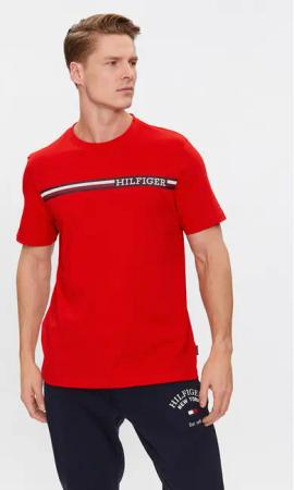Tommy Hilfiger T-Shirt Monotype MW0MW33688 Rot Regular Fit