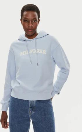 Tommy Hilfiger Sweatshirt Monotype Flock WW0WW41236 Himmelblau Relaxed Fit