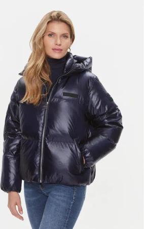 Tommy Hilfiger Daunenjacke New York Gloss WW0WW40836 Dunkelblau Relaxed Fit