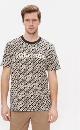 Tommy Hilfiger T-Shirt Aop Monotype Tee MW0MW34187 Schwarz Regular Fit
