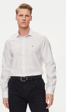 Tommy Hilfiger Hemd Circle MW0MW34649 Weiß Slim Fit