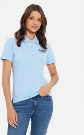 Tommy Hilfiger Poloshirt Script WW0WW43624 Himmelblau Slim Fit