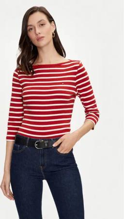 Tommy Hilfiger Bluse New Cody WW0WW40589 Rot Slim Fit