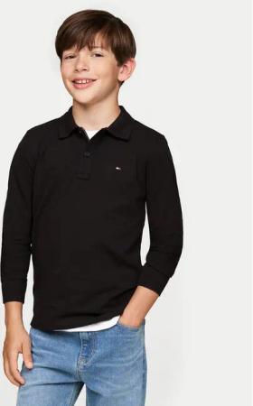 Tommy Hilfiger Poloshirt Flag KB0KB08634 Schwarz Regular Fit