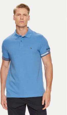 Tommy Hilfiger Poloshirt Flag MW0MW34780 Blau Slim Fit
