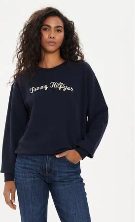 Tommy Hilfiger Sweatshirt Modern Script WW0WW42615 Dunkelblau Regular Fit