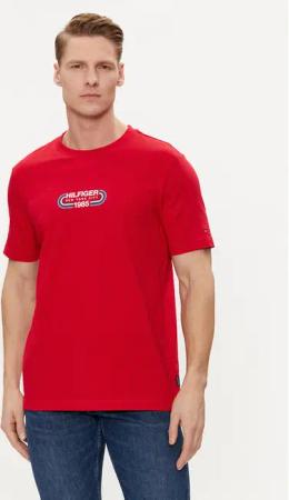 Tommy Hilfiger T-Shirt Track Graphic MW0MW34429 Rot Regular Fit