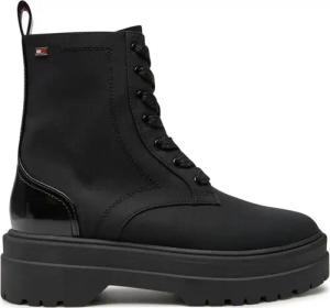 Tommy Hilfiger Schnürstiefeletten Flag Ventile Lace Up Boot FW0FW08287 Schwarz