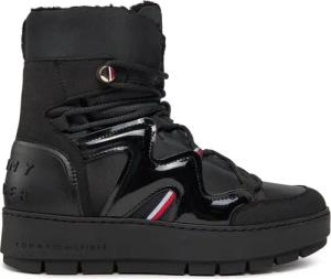 Tommy Hilfiger Schneeschuhe Patent Snowboot FW0FW07852 Schwarz