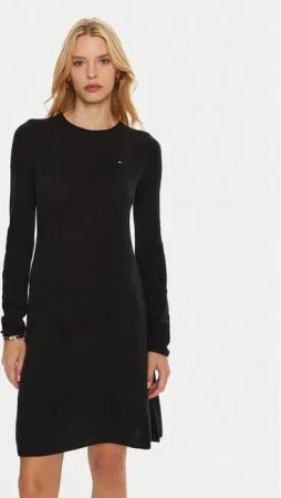 Tommy Hilfiger Strickkleid WW0WW44162 Schwarz Regular Fit