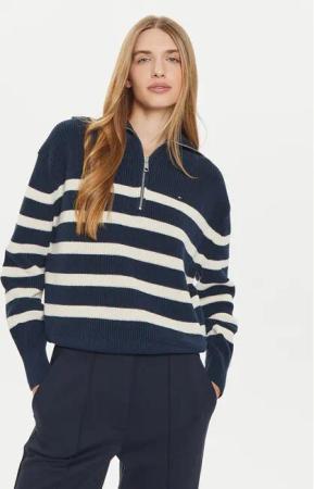 Tommy Hilfiger Pullover WW0WW42141 Dunkelblau Relaxed Fit
