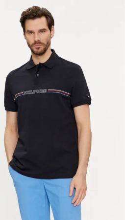 Tommy Hilfiger Poloshirt Stripe Chest MW0MW34769 Dunkelblau Regular Fit