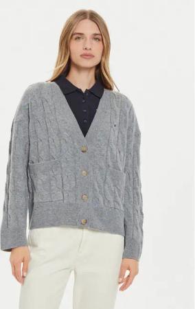 Tommy Hilfiger Strickjacke WW0WW43089 Grau Regular Fit